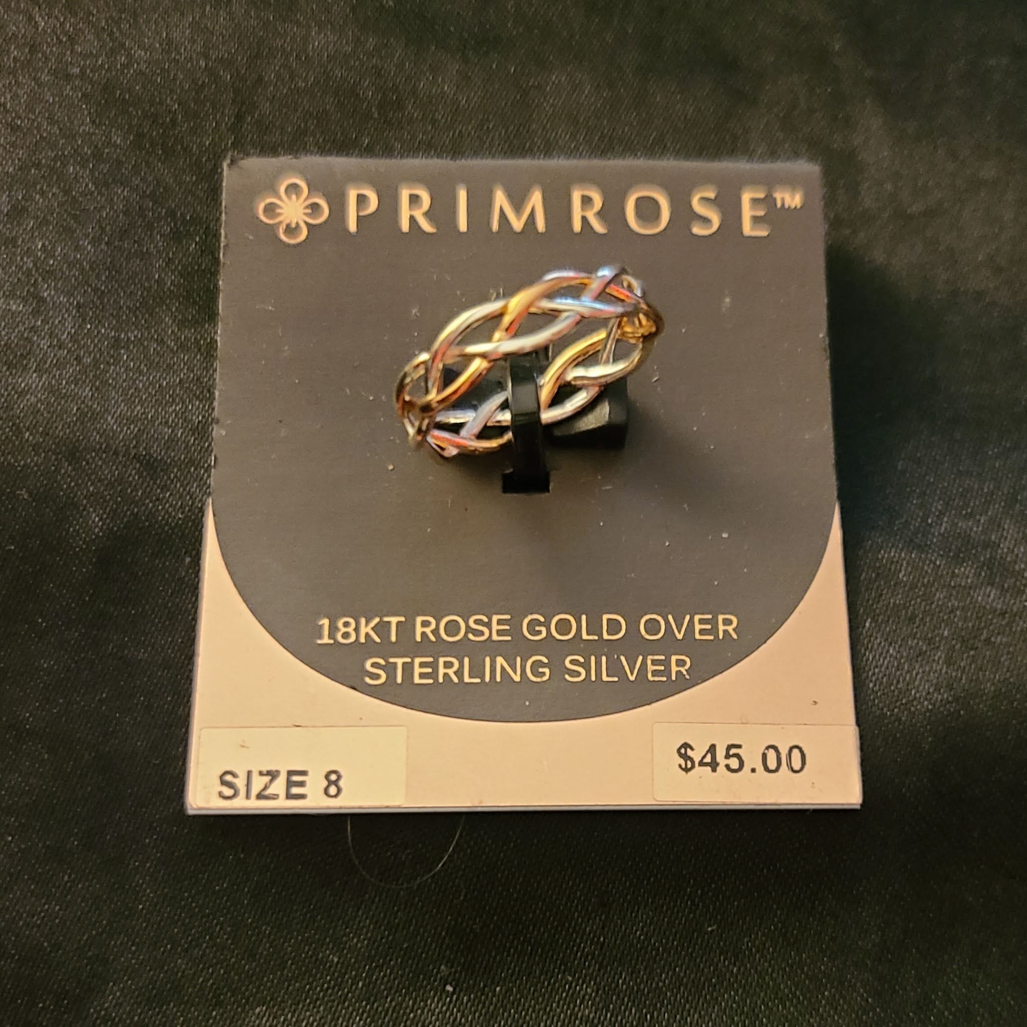 Gold And Silver Woven Ring With Intricate Design 25$